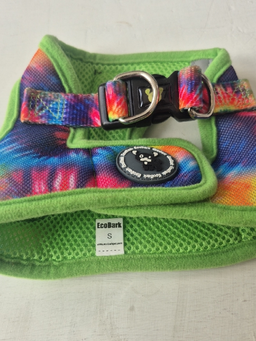 Bark EcoBark Multicolor Tie-Dye Dog Harness with Green Trim - Picture 2 of 3